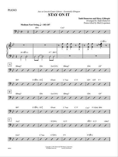 Stay On It: Piano Accompaniment