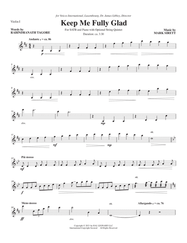 Keep Me Fully Glad - Violin 2