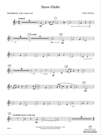 Snow Globe: (wp) 1st B-flat Trombone T.C.