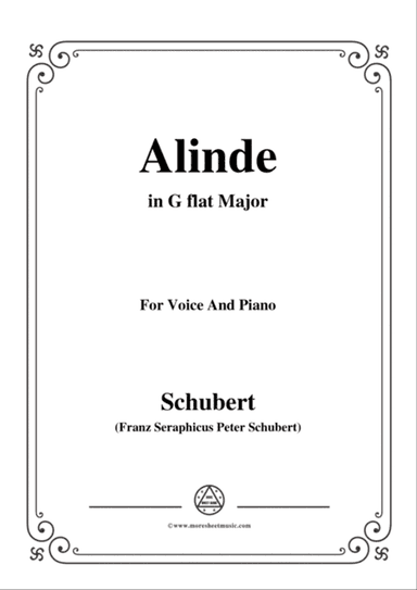 Schubert-Alinde,in G flat Major,Op.81,No.1,for Voice and Piano