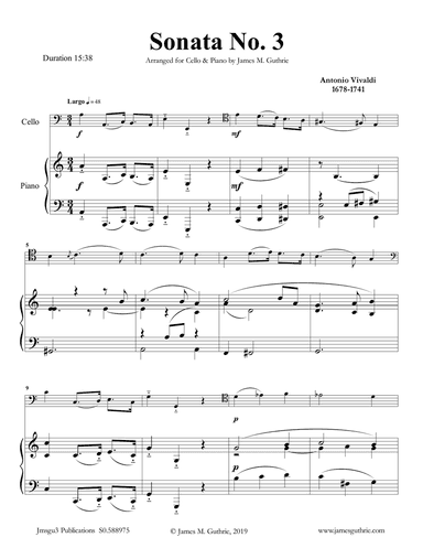 Vivaldi: Sonata No. 3 for Cello & Piano