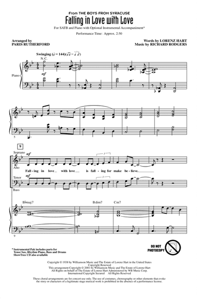 Falling In Love With Love (from The Boys From Syracuse) (arr. Paris Rutherford)