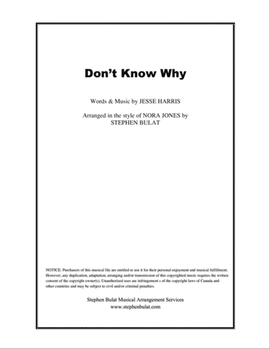 Don't Know Why