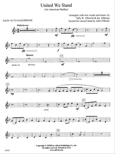 United We Stand (An American Medley): 2nd E-flat Alto Saxophone
