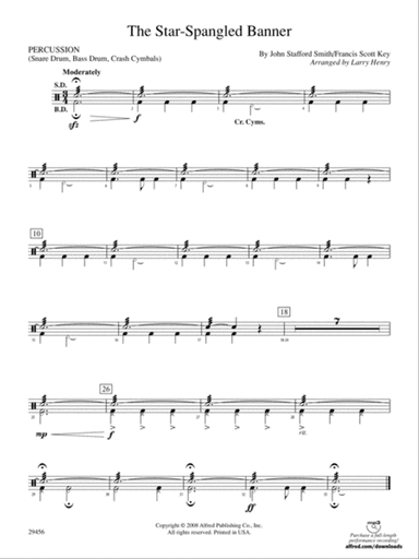 The Star-Spangled Banner: 1st Percussion