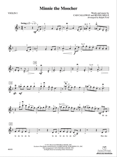 Minnie the Moocher: 1st Violin