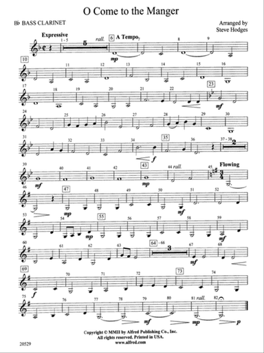 O Come to the Manger: B-flat Bass Clarinet