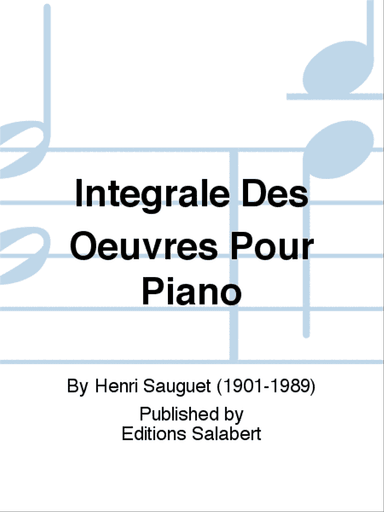 Intégrale Des Oeuvres Pour Piano