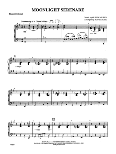 Moonlight Serenade: Piano Accompaniment