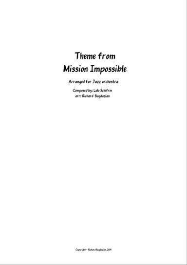Mission: Impossible Theme from the Paramount Television Series MISSION: IMPOSSIBLE