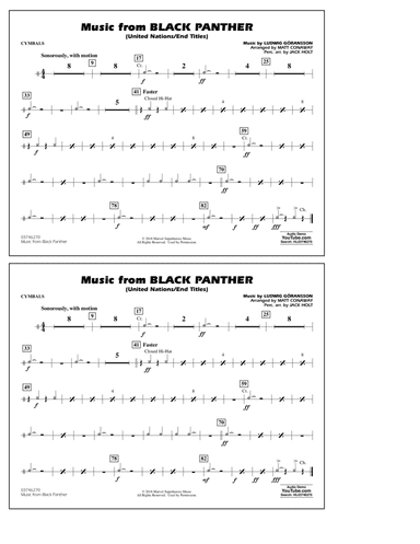 Music from Black Panther (arr. Matt Conaway) - Cymbals