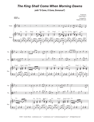 The King Shall Come When Morning Dawns (with "O Come, O Come, Emmanuel") (Duet for Violin and Viola)
