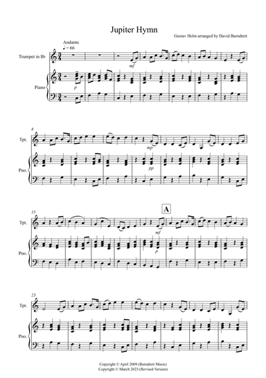 Jupiter Hymn for Trumpet and Piano