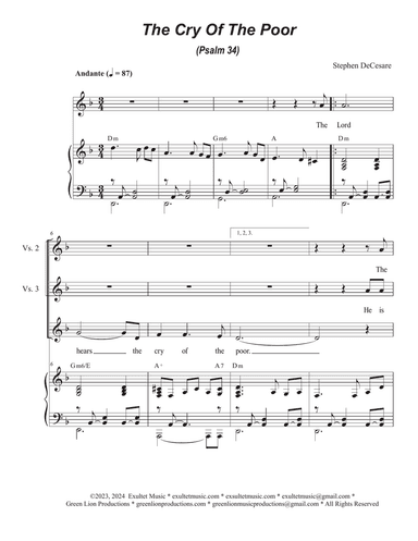 The Cry Of The Poor (Psalm 34) (Unison choir)