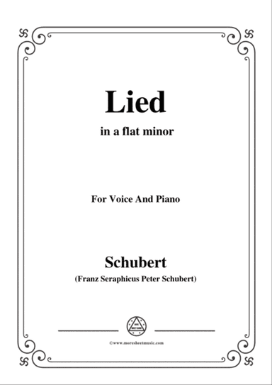 Schubert-Lied(Mutter geht durch ihre Kammern),D.373,in a flat minor,for Voice&Piano