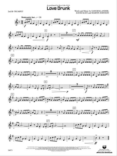 Love Drunk: 2nd B-flat Trumpet