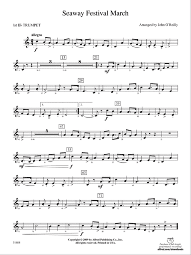 Seaway Festival March: 1st B-flat Trumpet