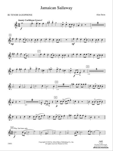 Jamaican Sailaway: B-flat Tenor Saxophone
