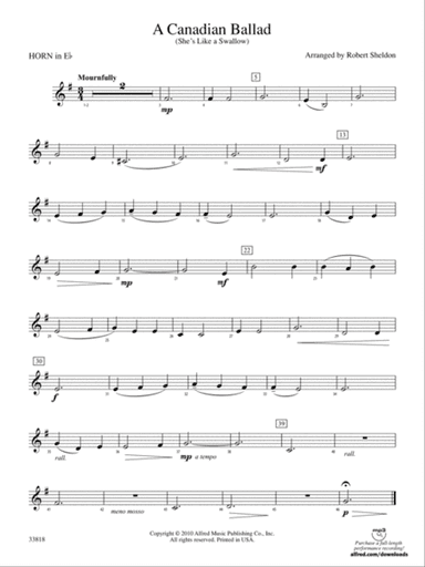 A Canadian Ballad: (wp) 1st Horn in E-flat