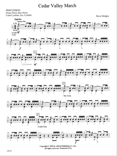 Cedar Valley March: 1st Percussion
