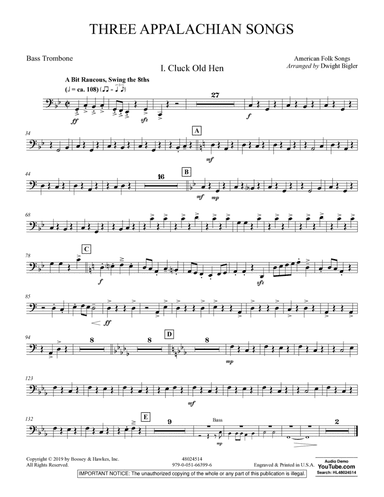 Three Appalachian Songs - Bass Trombone