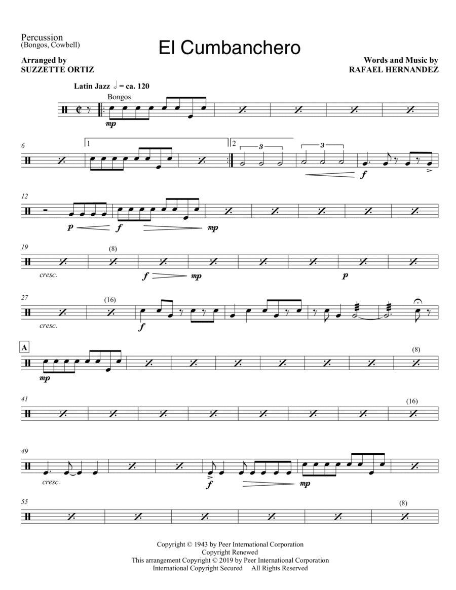 El Cumbanchero (arr. Suzette Ortiz) - Percussion