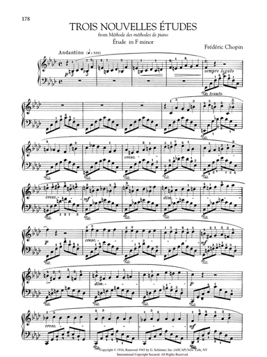 Etude in F minor, from Trois Nouvelles Etudes from Methode des methodes de piano