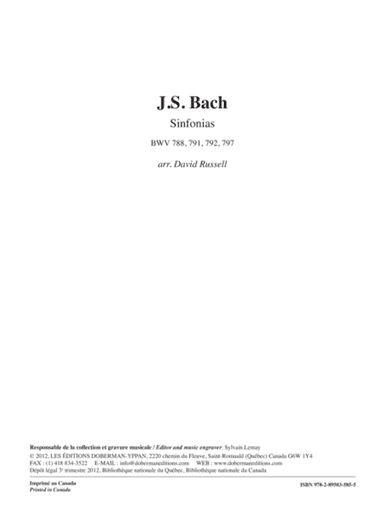 Sinfonias BWV 788, 791, 792, 797
