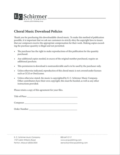 The Singer's Ode (Downloadable)