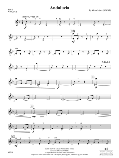 Andalucía: Part 2 - Violin I