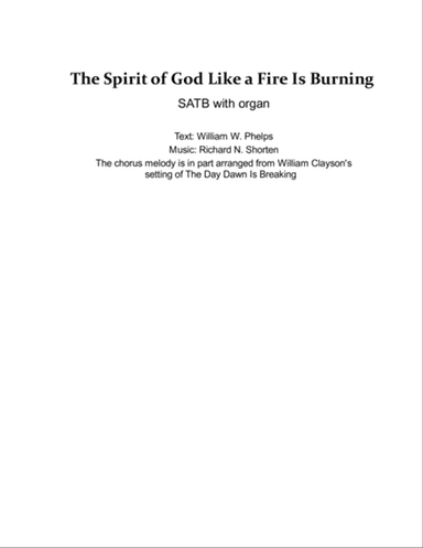 The Spirit of God Like a Fire Is Burning