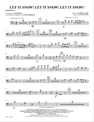 Let It Snow! Let It Snow! Let It Snow!: 2nd Trombone