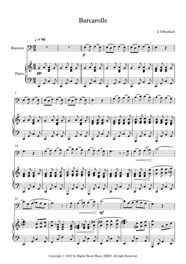 Barcarolle - Jacques Offenbach (Bassoon + Piano)