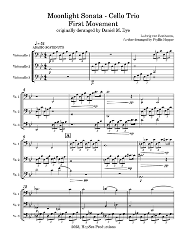 Moonlight Sonata mvt1 - cello trio