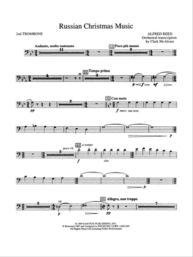 Russian Christmas Music: 2nd Trombone