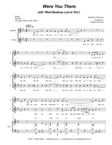 Were You There (with "What Wondrous Love Is This") (Duet for Soprano & Tenor Solo)
