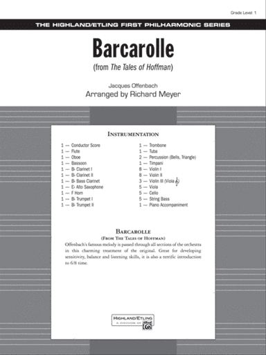 Barcarolle from "The Tales of Hoffman": Score