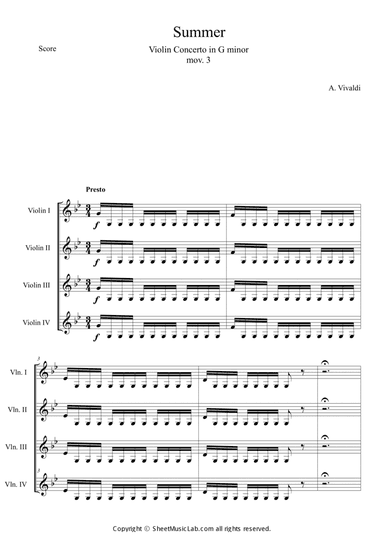 The Four Seasons: Summer 3rd Movement "Strom "