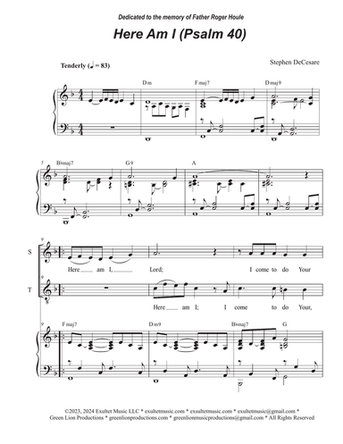 Here Am I (Psalm 40) (2-part choir - (Soprano and Tenor)