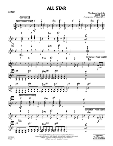 All Star (arr. Paul Murtha) - Guitar