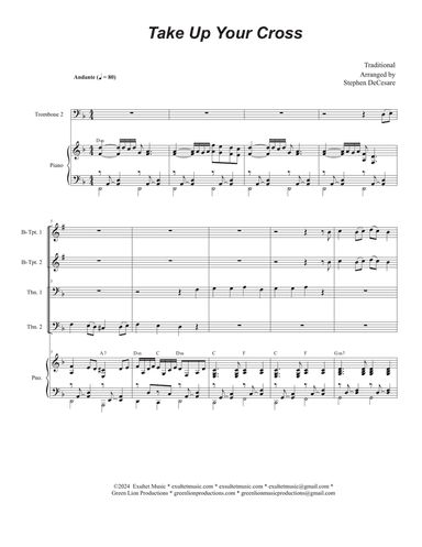 Take Up Your Cross (Brass Quartet and Piano - Alternate Version)