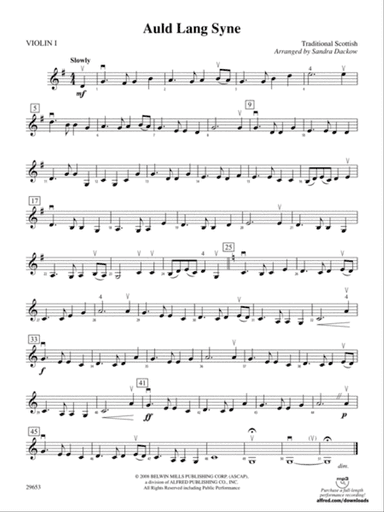Auld Lang Syne: 1st Violin