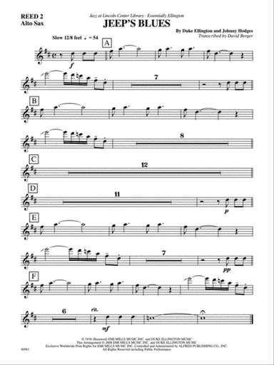Jeep's Blues: 2nd E-flat Alto Saxophone