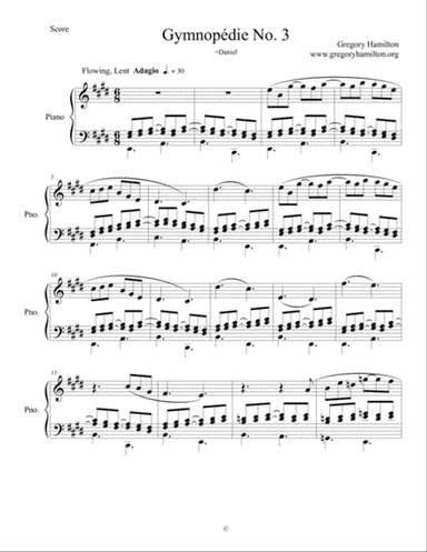 Gymnopédie No. 3 by Gregory Hamilton