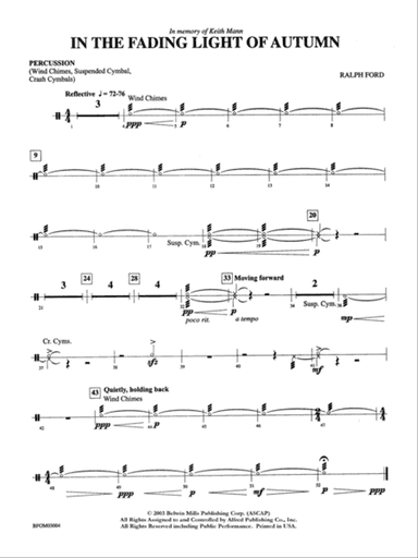 In the Fading Light of Autumn: 1st Percussion