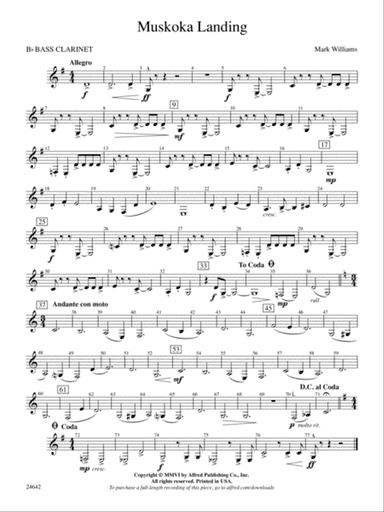Muskoka Landing: B-flat Bass Clarinet