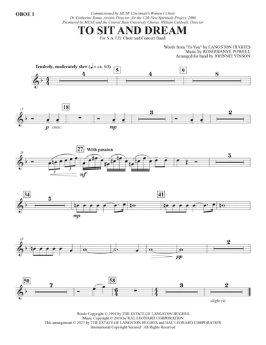 To Sit And Dream (Band Accompaniment) - Oboe 1