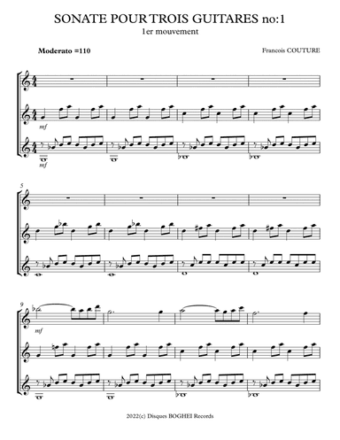 SONATE POUR TROIS GUITARES No1