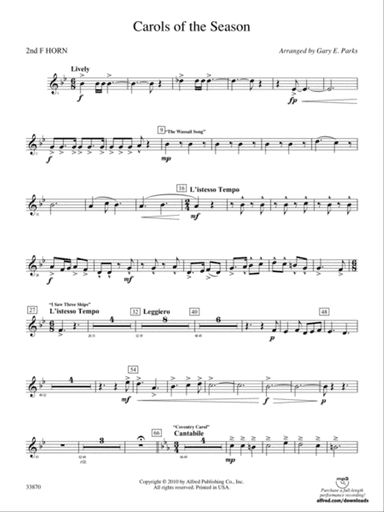 Carols of the Season: 2nd F Horn