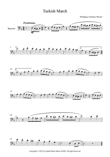 Turkish March - Wolfgang Amadeus Mozart (Bassoon)
